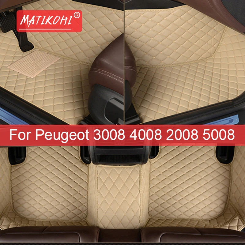 Matikohi Car Floor Mats For Peugeot 2008 3008 4008 5008 Foot Coche