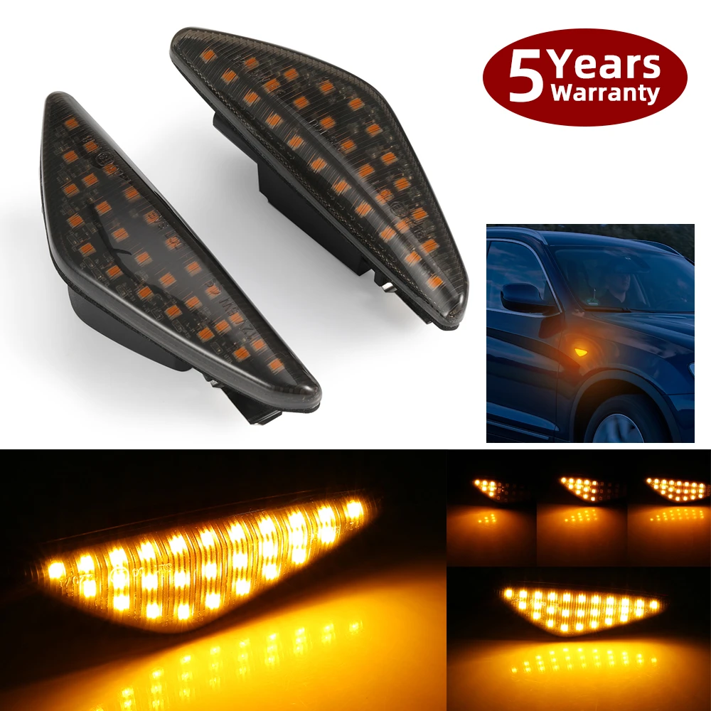 2Pcs Dynamic LED Side Marker Mirror Indicator Lamp Flowing Water Car