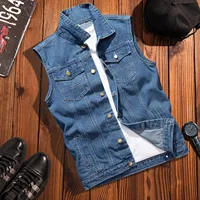 2024 New Mens Spring Autumn Ripped Sleeveless Jeans Jackets Men Pockets Denim Waistcoats Male Cowboy Gilet Tank Streetwear D719 1