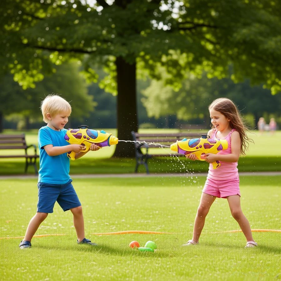 2팩 강력 물총 세트 22cm 장거리 물총 최고의 여름 물놀이 키트 (수영장, 해변, 야외 활동용 장난감)