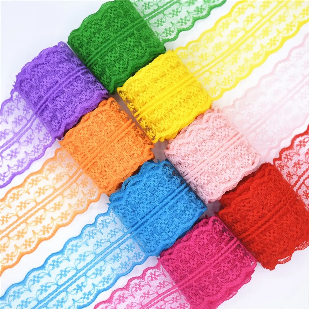 Lace Sewing Supplies 10 yards Lace Ribbon 45MM Width Trim Fabric DIY Embroidered Net Cord for Decoration