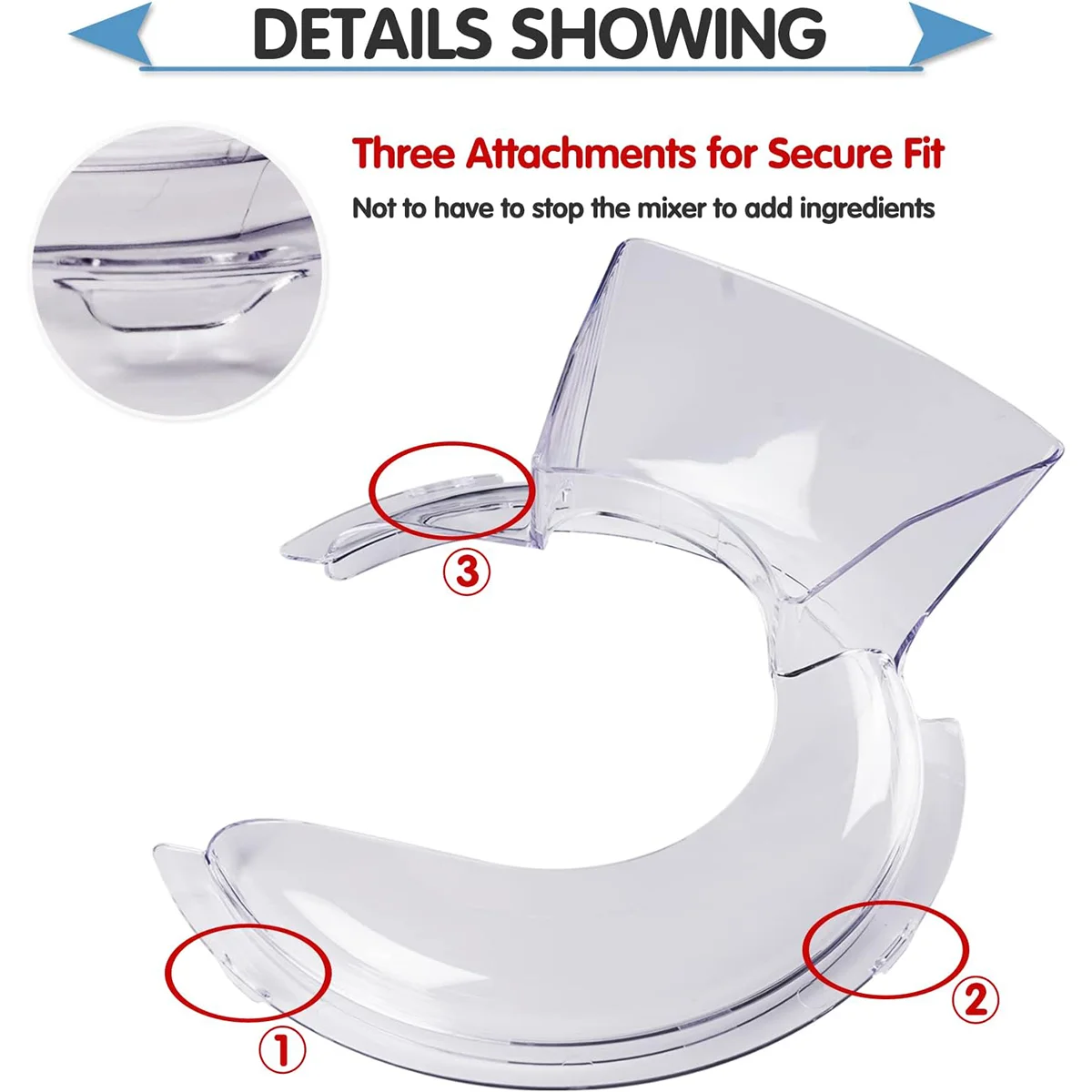 BPA silicone edge paddles and tipping covers for mixers Tipping shields and flexible edge mixers for 4.5 to 5QT mixing bowls (st