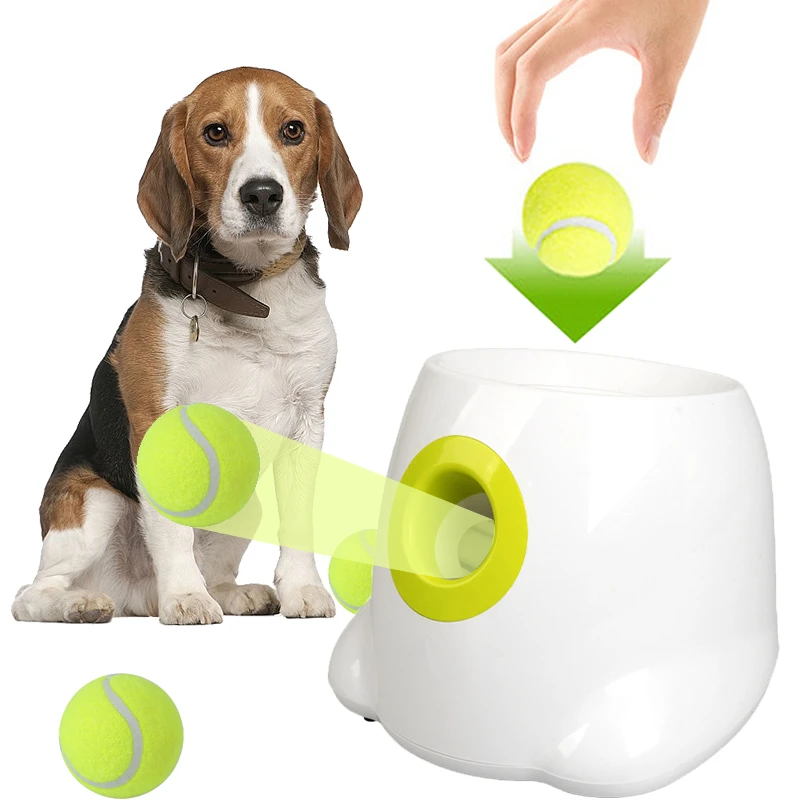 Pet Dog Toys Automatic Tennis Launcher Pet Dog Chase Toy Mini Tennis