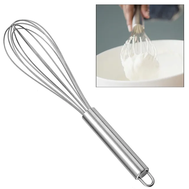 10-inchManual Egg Beater Stainless Whisk Kitchen Wire Balloon Whisk Milk Egg Beater Egg Mixing Mixer Tools 1