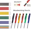Mechanical Pencil 6 Colors Refill Solid Woodworking Tools Carpenter Pencil With Sharpener for Construction Marking Scriber Tool 1