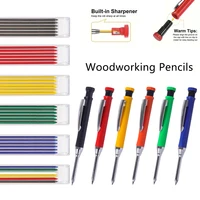 Mechanical Pencil 6 Colors Refill Solid Woodworking Tools Carpenter Pencil With Sharpener for Construction Marking Scriber Tool 1