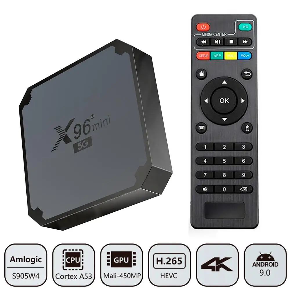 X96mini 5g Wifi Android 9.0 Tv Box S905w4 Quad Core Hd 2gb Ram 16gb Rom