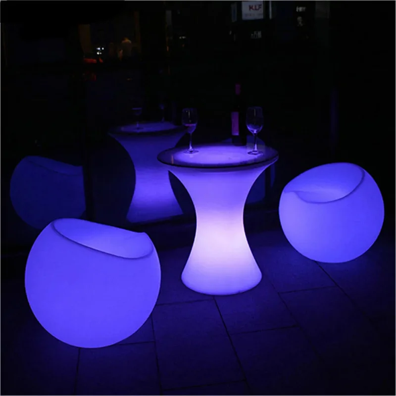 New Furniture Rgb Rechargeable Illuminated Gaming Chair Waterproof Led Bar Chair Seat Outdoor Use For Bar Ktv Disco