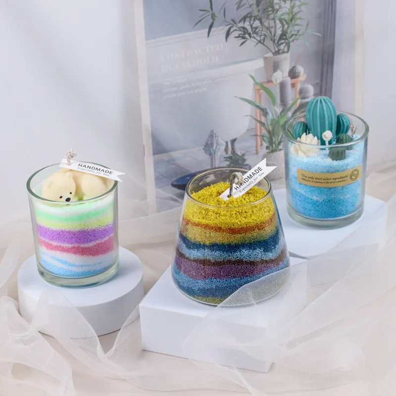 Colorful Particle Smokeless Layered Material DIY Candle Making Kit