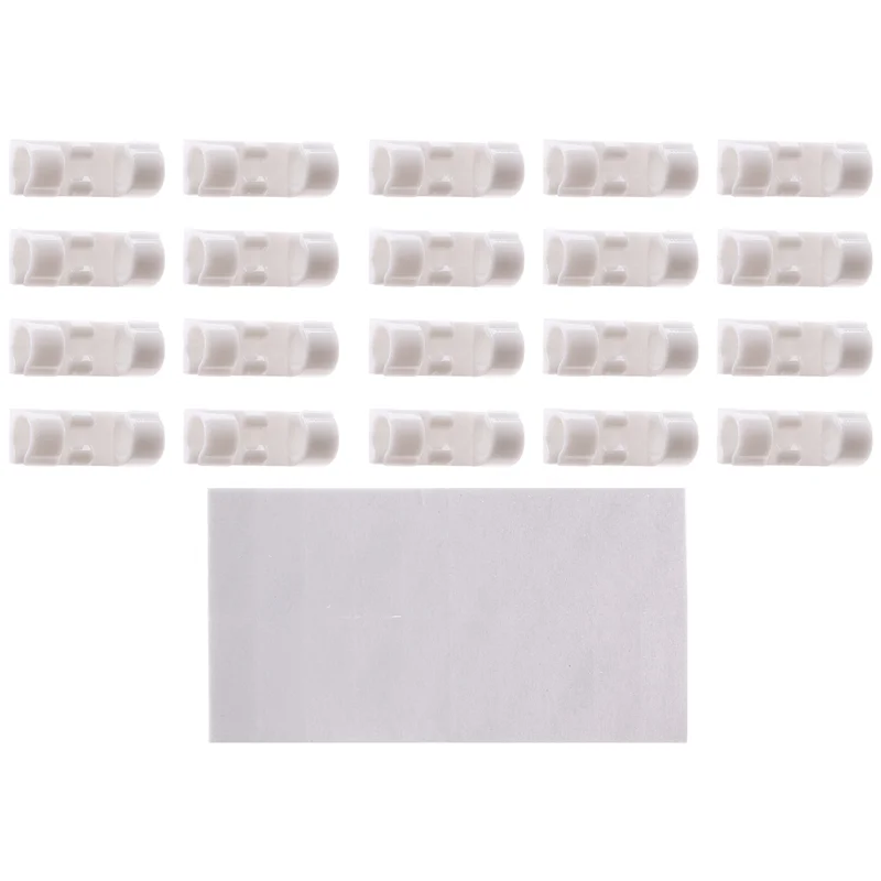 A26F-20Pcs/Lot 와이어 고정 클램프 클립 데스크탑 와이어 클리어 업 클립 홀더 클램프 케이블 클립 장치 USB 코드 클립 홀더 구성