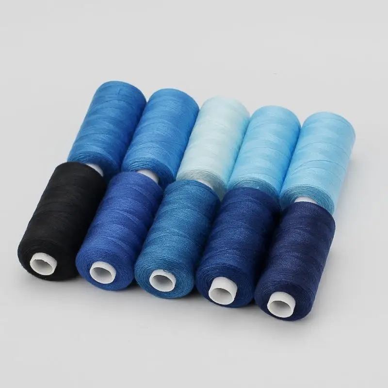 Fil à coudre en Polyester solide et Durable pour Machine, 10 rouleaux/ensemble, 400 Yards 2