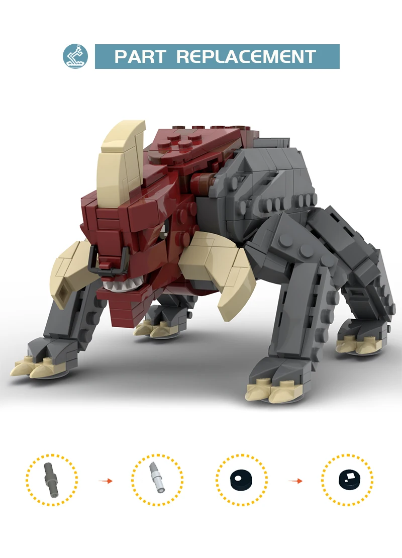 BuildMoc 아레나 야수 갑각류 벽돌 빌딩 블록 키트, 우주 전쟁, Reek 코뿔소, Acklay 몬스터 장난감, 어린이 선물