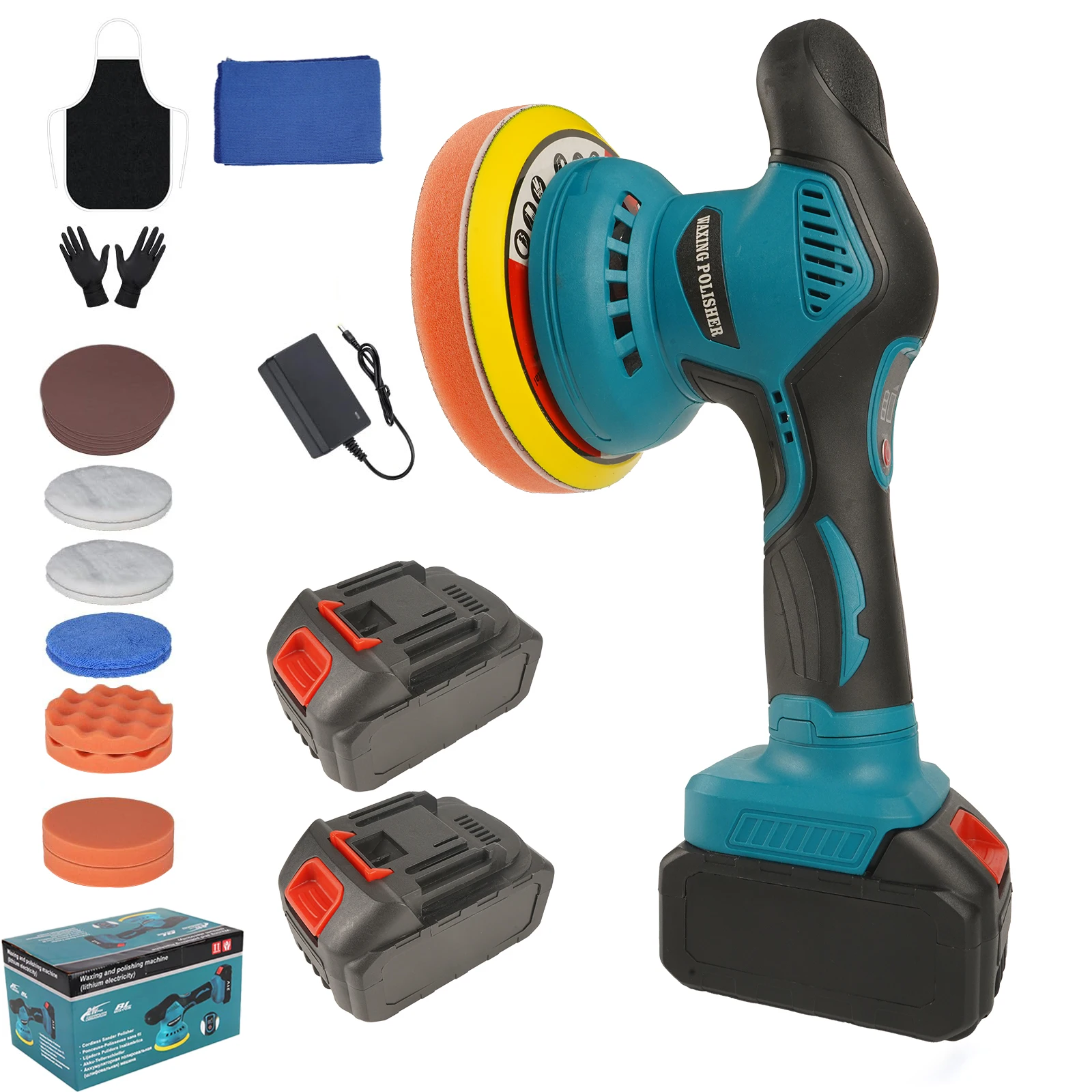 Car Polishers and Buffers Cordless, Cordless Buffer Polisher Kit with 6 Variable Speed 2800-5500rpm, 21V Cordless Polisher for C