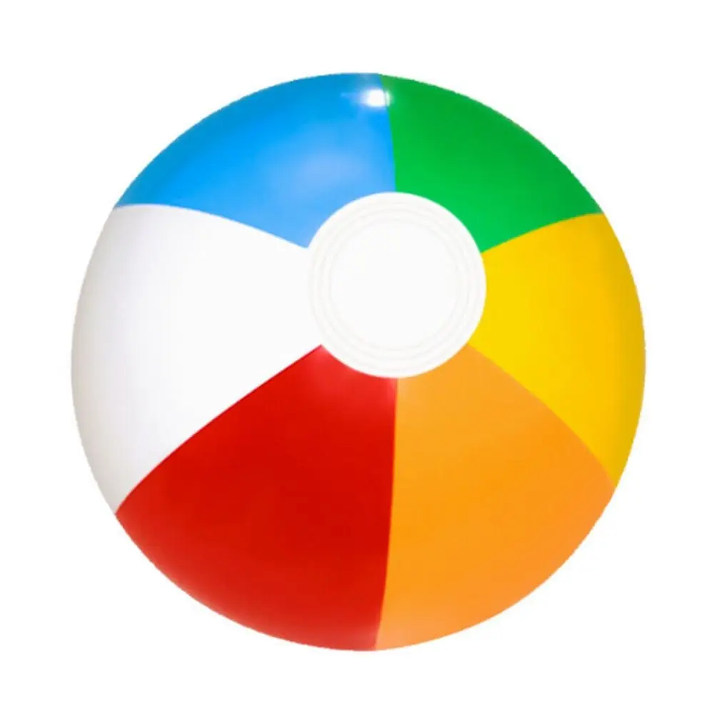 PVC Inflatable Beach Ball Swimming Pool Toy 40cm Big Rainbow Beach Ball 30cm Colourful Inflatable Pool Ball Kids 3