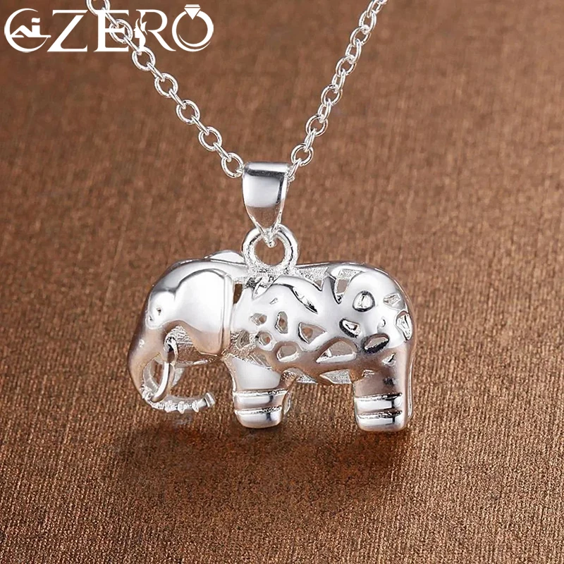 

Fine charms 925 Sterling Silver Pretty elephant pendant Necklace For Women fashion Wedding accessories party Jewelry gifts