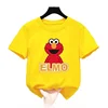 Summer Tops Cotton Cute Cartoon Kids T-Shirts Short Sleeve Tops Sesame Street Design Print Boys Girls Funny Children Tshirt 3