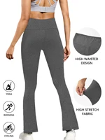 Plus Size Women's Super Soft Flare Pants High Waisted Tummy Control Workout Yoga Push Up Gym Fitness Long Leggings Bell Bottoms - Image 2