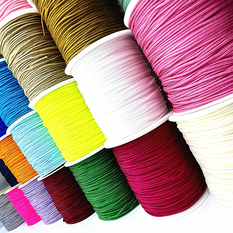 0.4/0.8/1.0/1.5mm Nylon Cord Thread Chinese Knot Macrame Cord Bracelet Braided String DIY Tassels Beading Thread