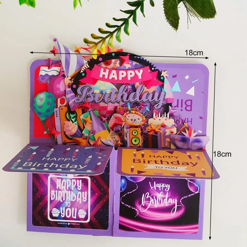 3D Greeting Card Handcrafted Happy Birthday Card 3D Birthday Foldable Celebration Cards Blessing Postcard