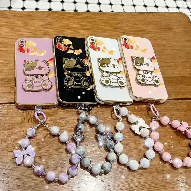Maple Leaf Phone Case Set with Lanyard and Rabbit Stand - 3 Piece Bundle