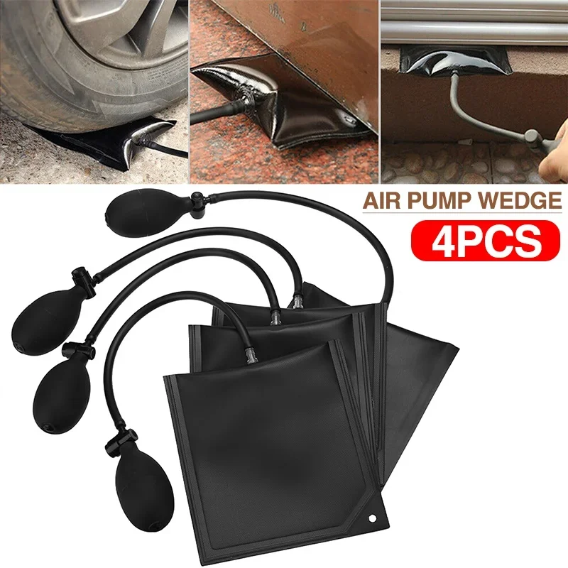 1/2/4 PCS Black Air Pump Bag Wedge Cushion Automotive Car Inflatable Shims Hand Tools Replace Gadgets
