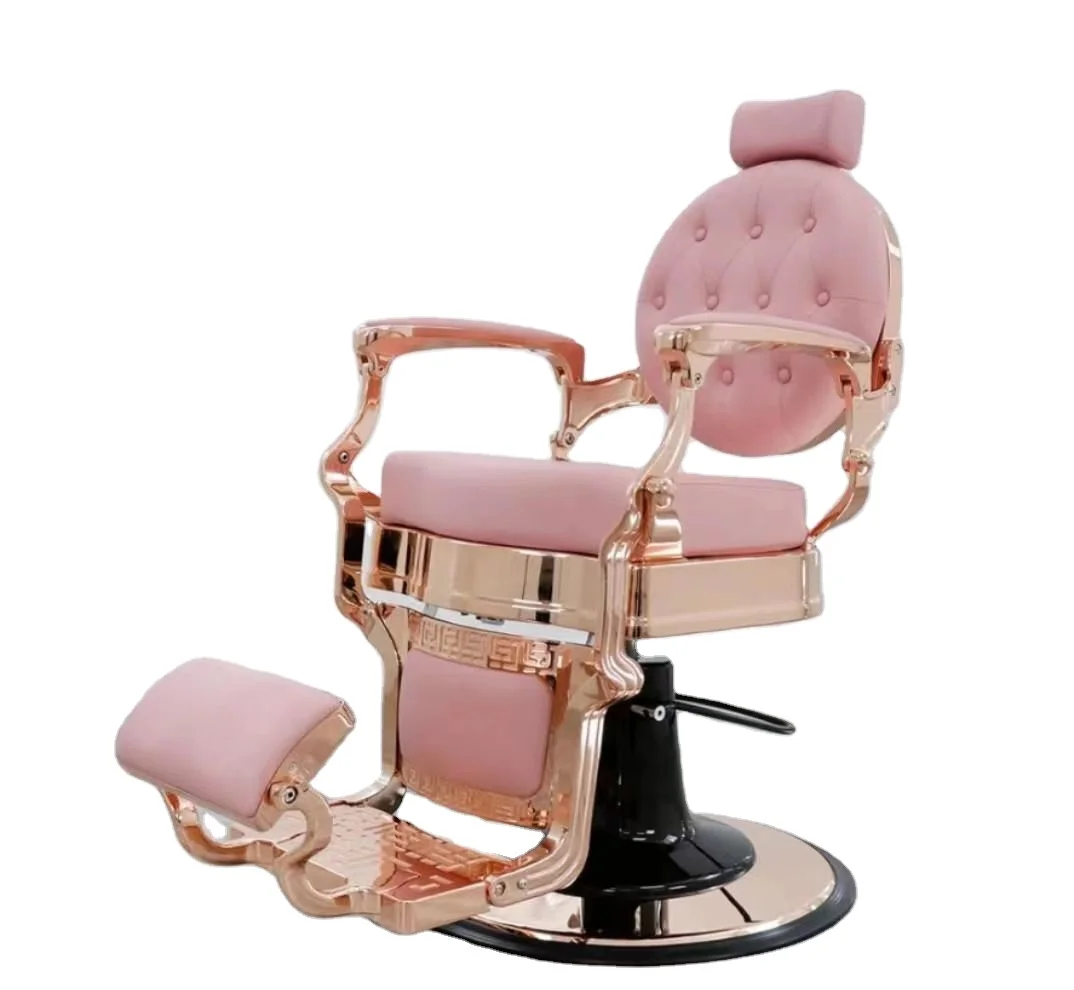 Professional Barber Chairs Suppliers Retro Hair Salon Hydraulic Tilt Back Hairdressing Pink Blue Green Barber Chairs