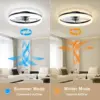 Ceiling fan with light Modern Dimmable Remote Control Ceiling Fans Living Room AC Variable Frequency Fan Ceiling Lamp 3