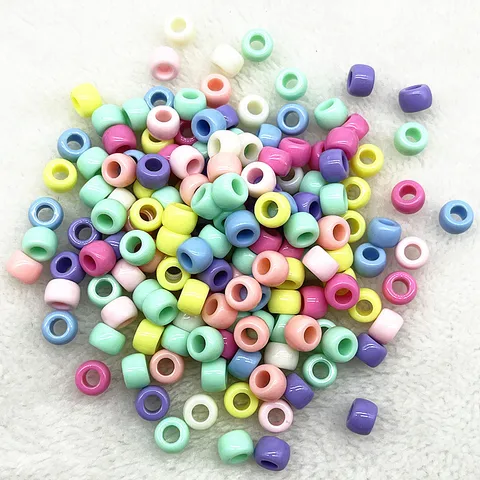 6X9mm Big Hole Acrylic Beads Spacer Loose Beads for Jewelry Making DIY Handmade Bracelet Accessories