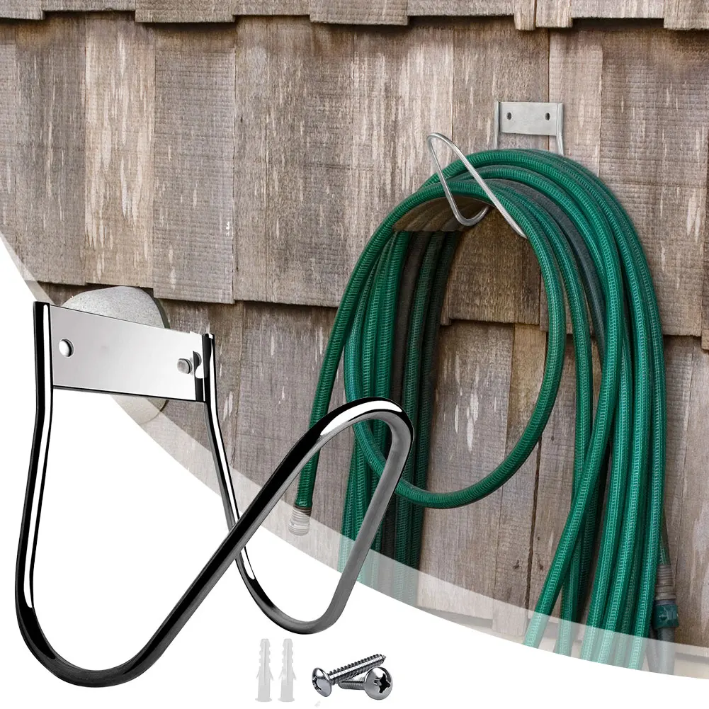 Stainless Steel Water Hose Hanger Wall Mounted Garden Hose Hook Water Hose Holder for Garden Garage Or Yard Storage