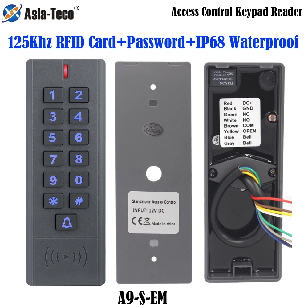 RFID Keypad 125Khz Access Controler Proximity Entry Door controler Waterproof 10