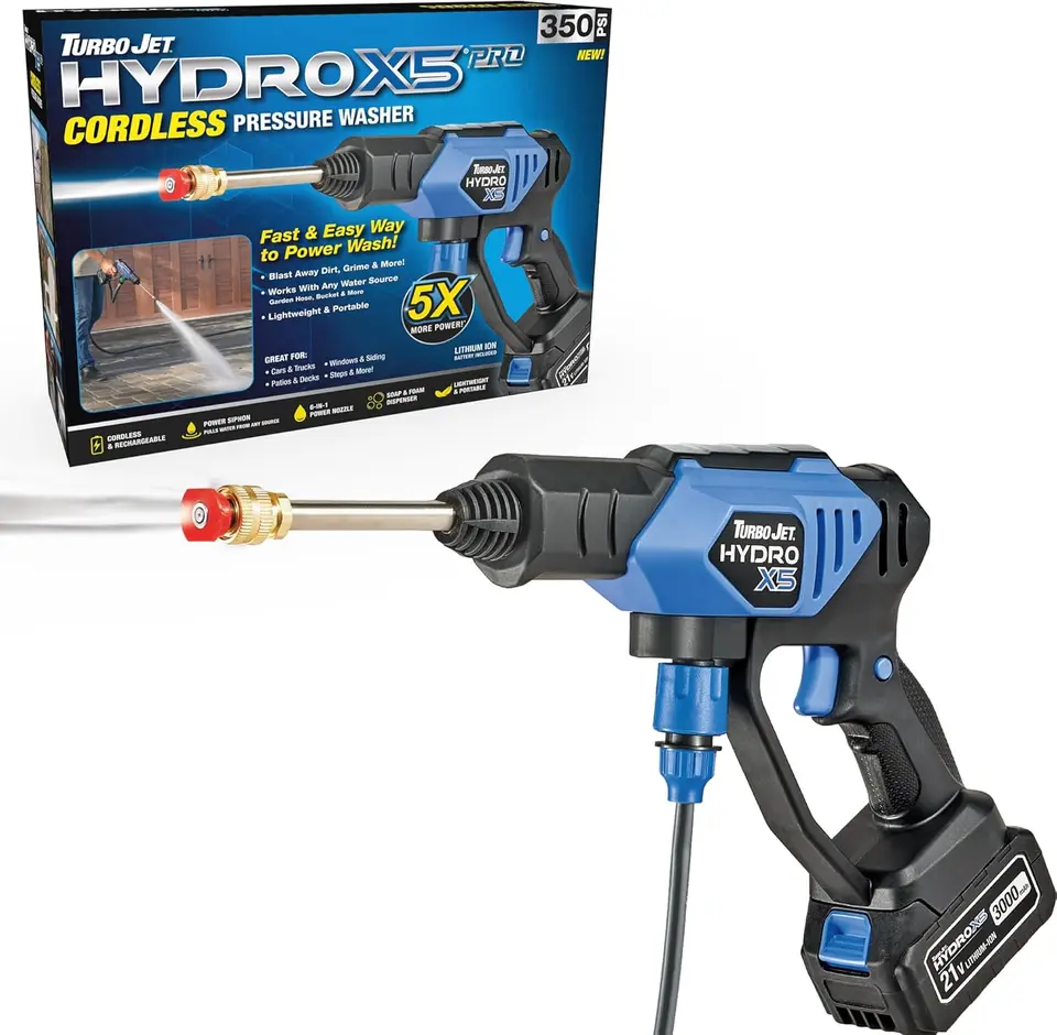 Turbo Jet HydroX5 Pro Portable Cordless Pressure Washer
