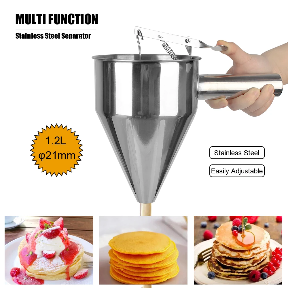 Baking Tools Cupcake Pancake Batter Maker Funnel Dispenser with Rack Stainless Steel Octopus Ball Tools Kitchen Accessories