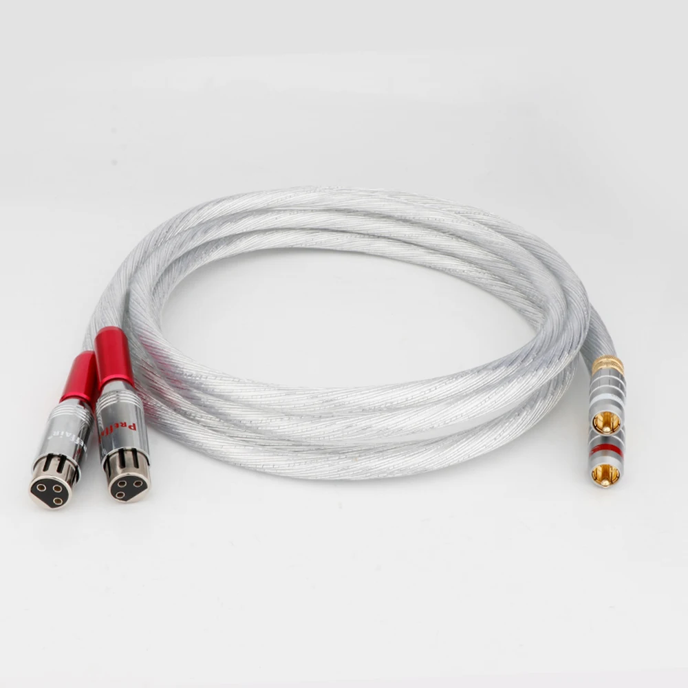 

Preffair Hifi XLR to RCA Extension Cord Cable Audio OCC Silver Plated Interconnect Cable Hi-end Audiophile Amplifier Cable