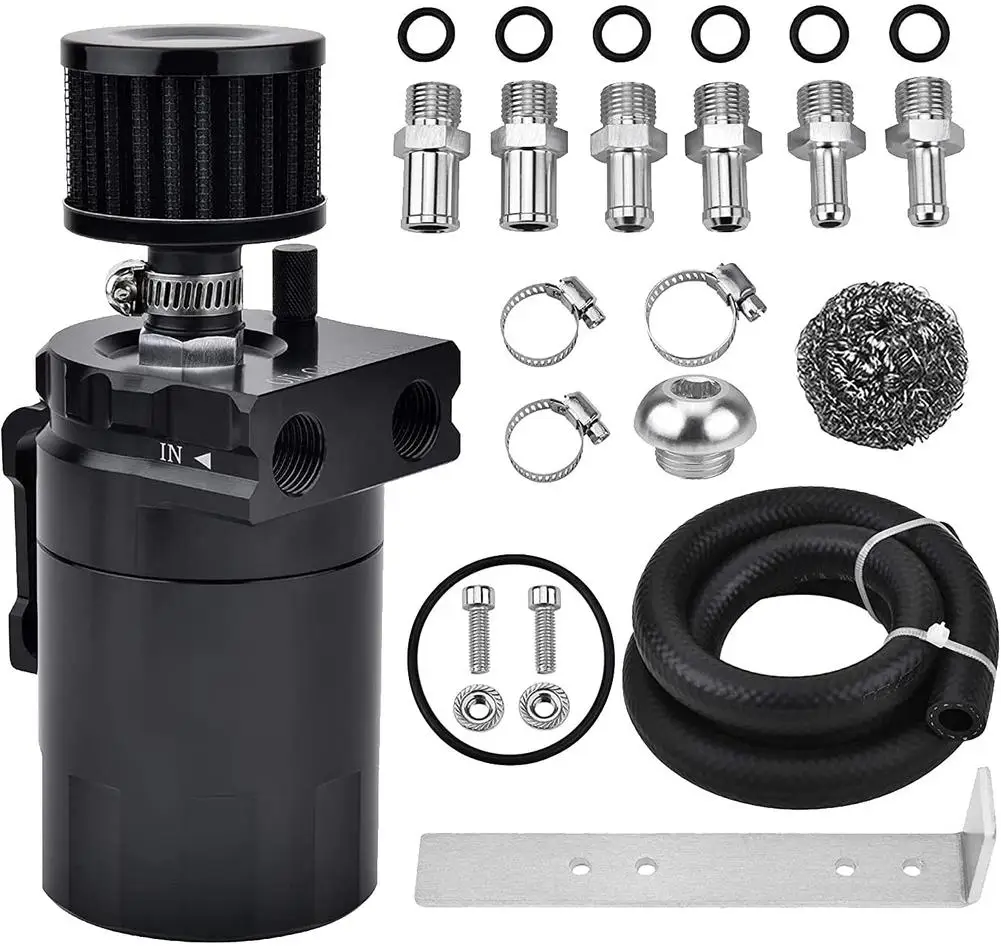 

Baffled Oil Catch Can Kit With NBR 3/8" Fuel Line Leakage Prevention O-ring Gasket Reservoir Oil Tank Air Tank