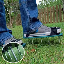 

1 Pair Lawn Aerator Shoes Non-Slip Gardening Walking Sandals Yard Garden Grass Loosening Spike Shoes Tool Black