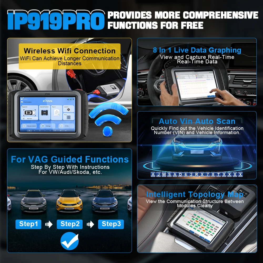 XTOOL IP919 PRO E/CU Programming Auto Diagnostic Tool Scanner 42 Services F.CA - Foto 4