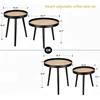 Rattan Round Side Table, Black Small End Table, Accent Table, Modern Boho Bedside, Mid-Century Patio Side 3