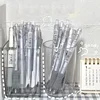 Large Capacity Acrylic Transparent Pen Holder Student Desktop Organizer Box For Men Women Simple Design Crystal Shape 1