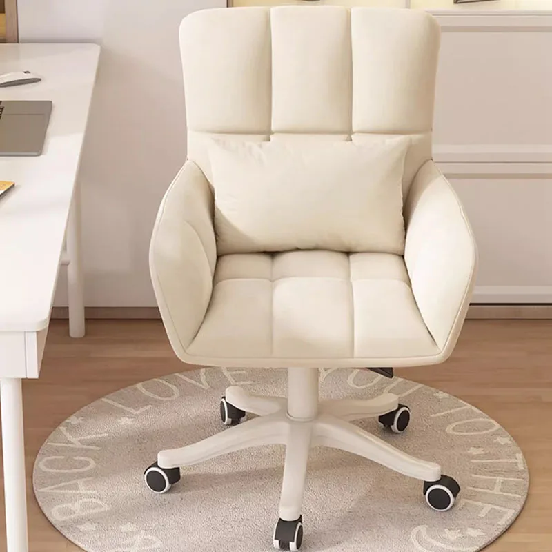 

Вращающиеся эргономичные офисные стулья, современный роскошный дизайн, бежевые офисные стулья, удобные аксессуары для стола