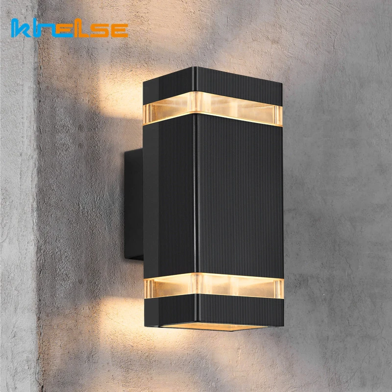 Outdoor Up Down LED Wall Lamp GU10 Waterproof Acrylic Garden Balcony Porch Light Street Path Sconce Decor Lighting Fixture wall light outdoor porch light