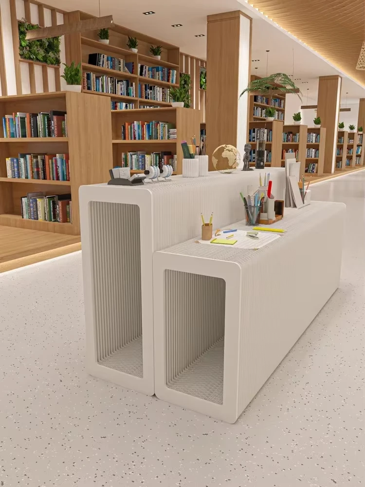 Kraft paper Folding display stand booth long hollow shelf telescopic folding table shopping mall floor rack Hollow strip booth 3