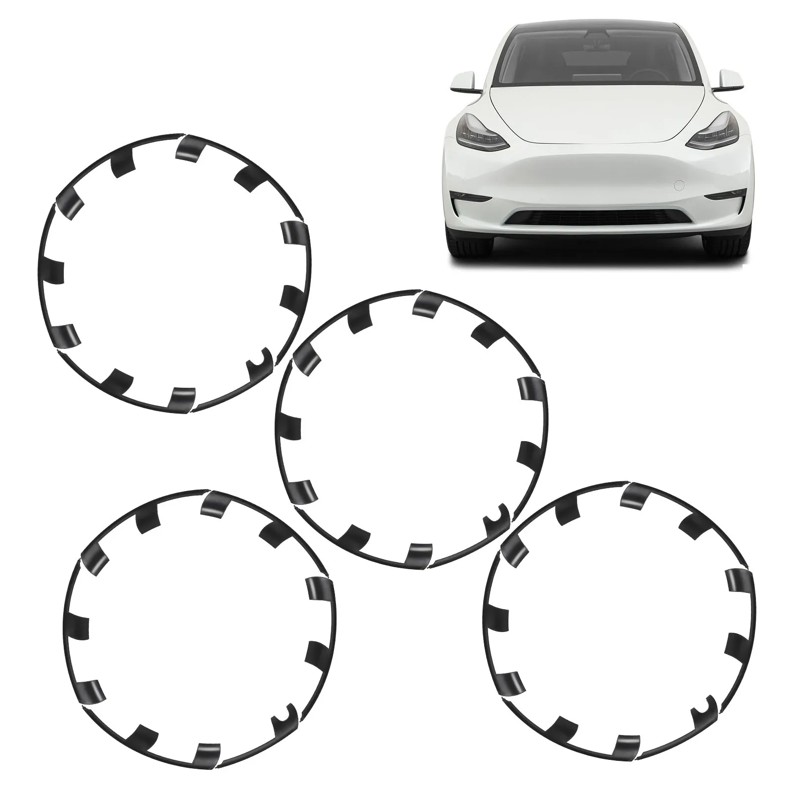 Car Wheel Hub Covers For Tesla Model Y 21 Inch Rim Wheel Hub Protection Patch Protectors ABS Wheel Guard Covers Accessories Auto Exterior