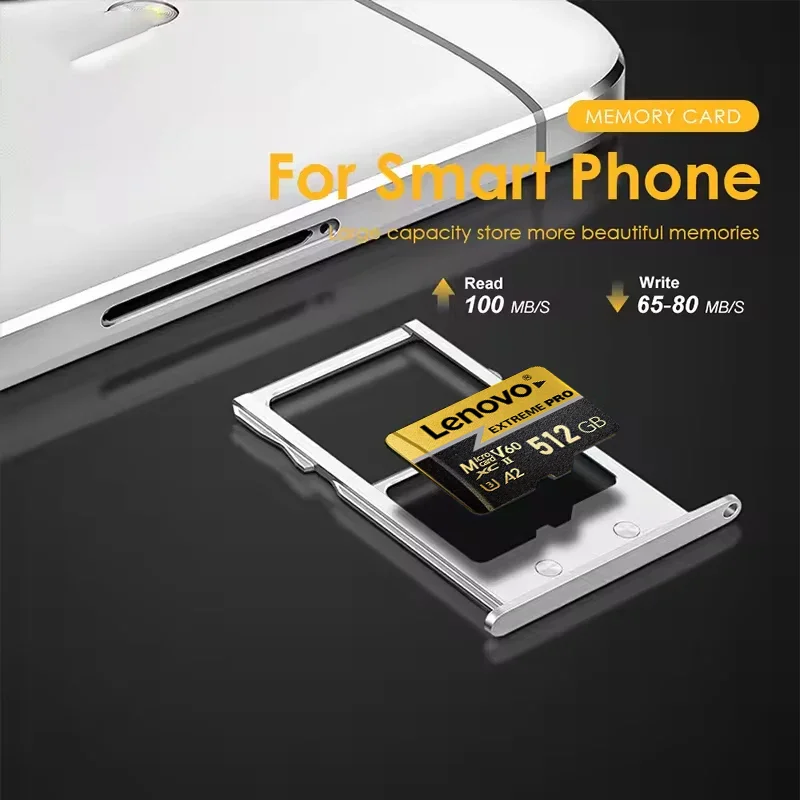 레노버 익스트림 microSDXC 512GB 256GB 128GB 64GB UHS-I 카드 4K UHD 및 Full HD 비디오 UHS 속도 U3 및 비디오 속도 클래스 10