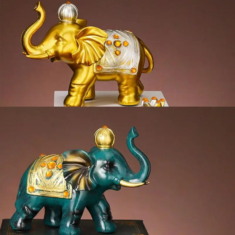 

Elephant Statue Resin Elephant Statue Lucky Elephant Sculpture Wealth Figurine For Home Office Decoration Gift