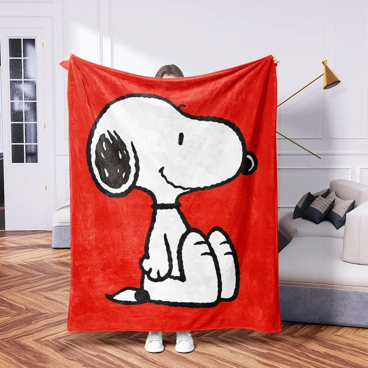 thumbnail image 1 of Nuevas mantas cálidas de franela de Snoopy para otoño e invierno, colcha con estampados de Charlie Brown para sofás, camas, sillas, adultos y niños, capa escolar para interiores, 1 of 5