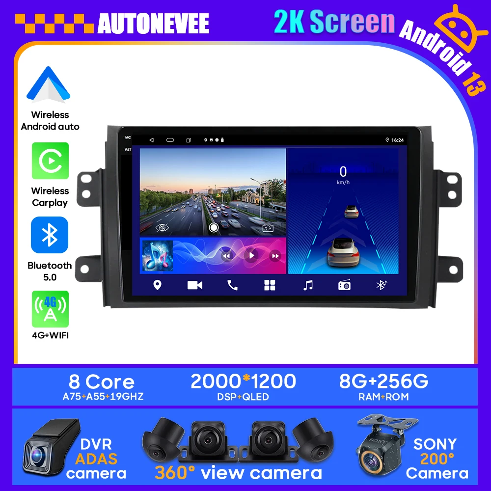 

Head Unit Multimedia Car For Suzuki SX4 2006-2013 For Fiat Sedici 2005-2014 Android Carplay Auto Radio DVD Player No 2din GPS BT