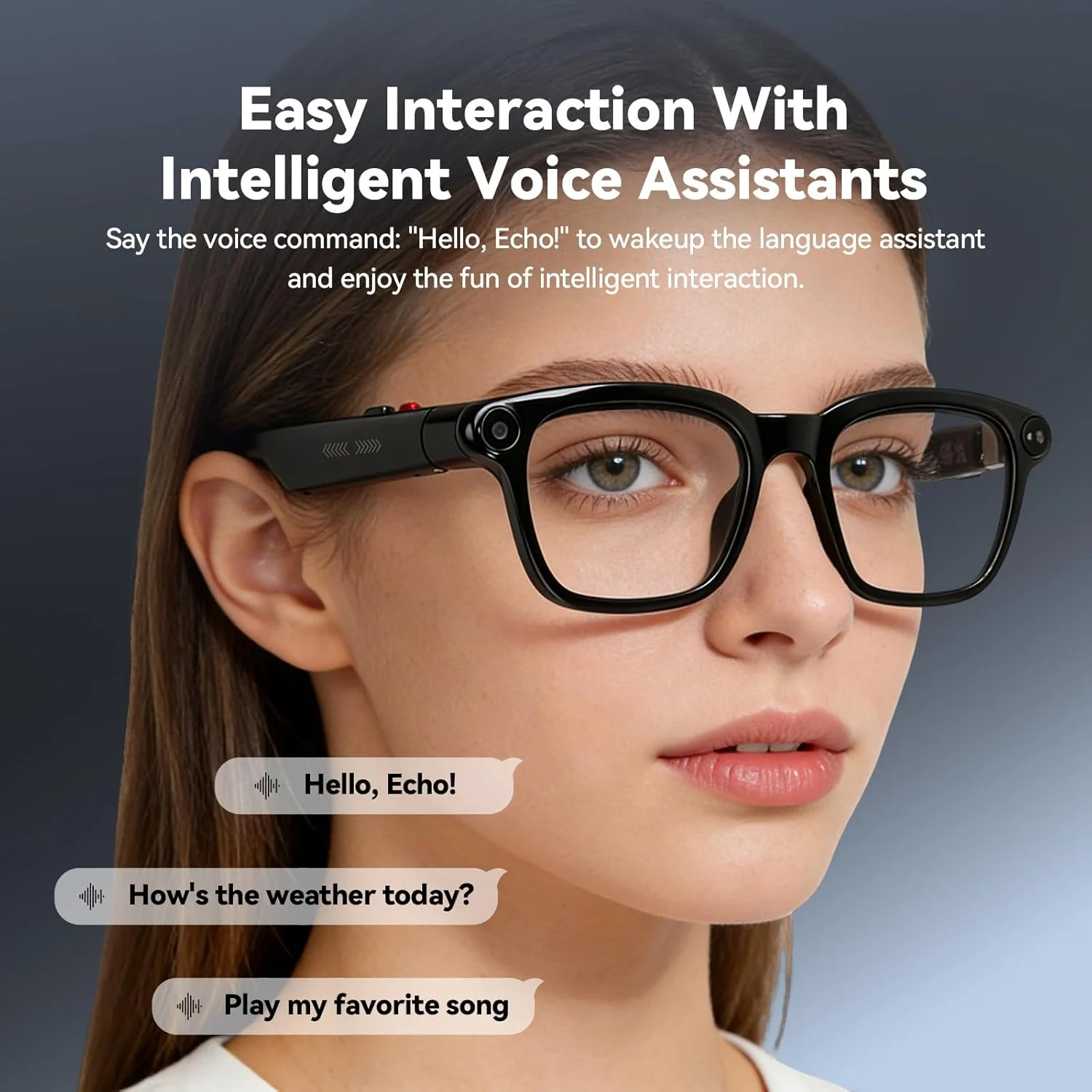 Nuovi Occhiali Intelligenti 2026 con Fotocamera HD 800W, Doppio Altoparlante, Bluetooth, Controllo Vocale, Traduttore AI, Ricarica Rapida Type-C - immagine 6