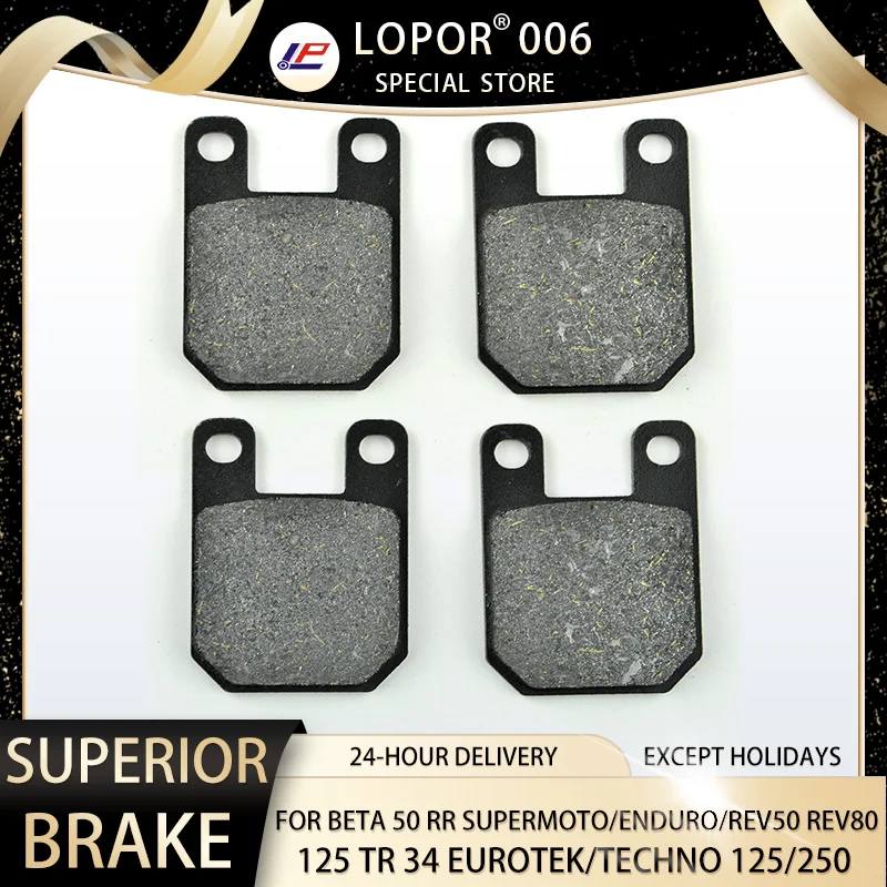 

LOPOR Motorcycle Brake Pads Front&Rear For BETA 50 RR Supermoto/Enduro Eickon/Rev 50 Rev80 125 TR 34 Eurotek/Techno 125/250