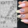 3d Nail Art Decals Geometric Lines Black White Laces Tropical Palms Leaves Flowers Nail Stickers Decoration For Nail Tips Beauty 4