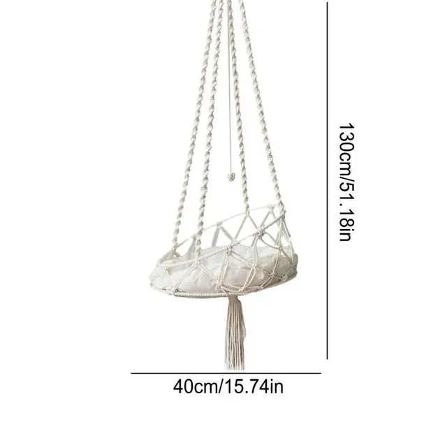 Hammock For Indoor Cat Boho Hammock Indoor Cats Swing Bed Pet Cat Beddings Comfortable With Removable Cushion For Balcony Study 6
